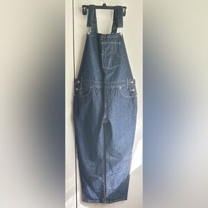 WOMEN LEVI’S BIB BLUE JEAN OVERALLS, size L